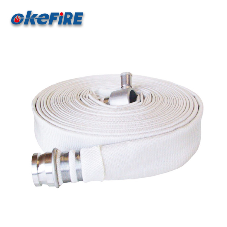 White Plain Jacket Fire Hose with Coupling