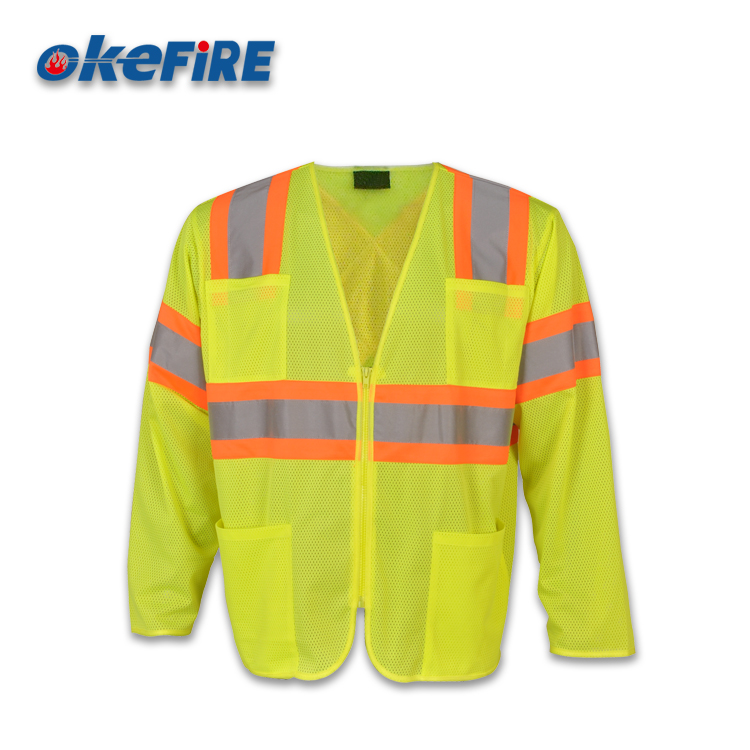 Okefire 100% Polyester Men's Reflective Safety Straps Mesh Work Suit
