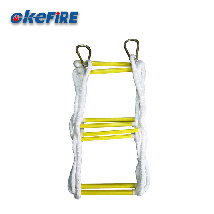 Portable Emergency Climbing Nylon Folding Rope Ladder With Steel Hook